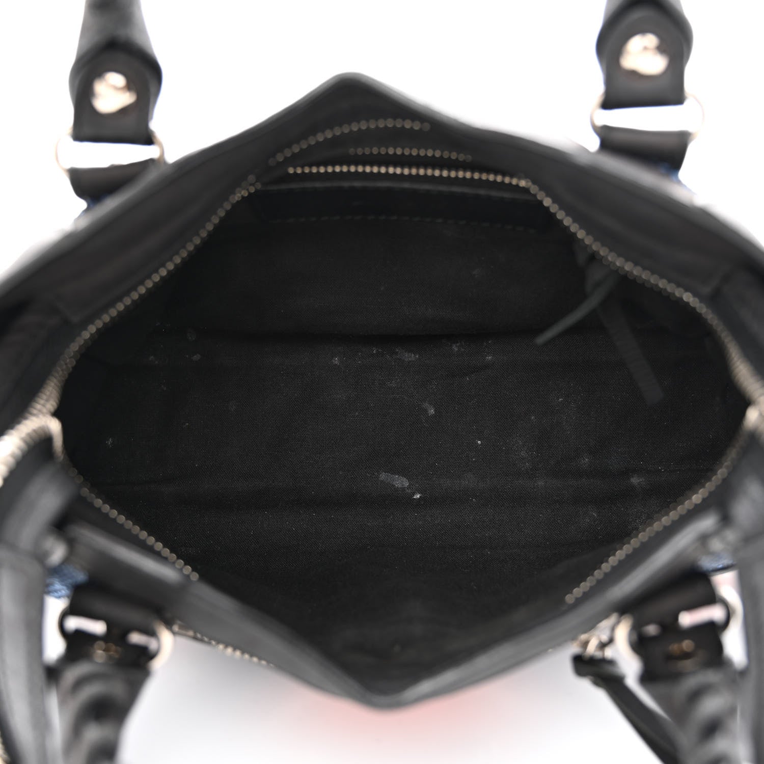 Balenciaga Mesh Agneau Arena Classic Silver Hardware Mini City Black Navy Orange 5 of 11