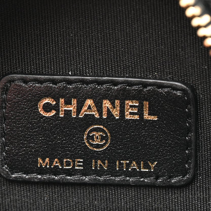 Chanel Tweed Quilted 19 Round Clutch With Chain Black White 6 of 10
