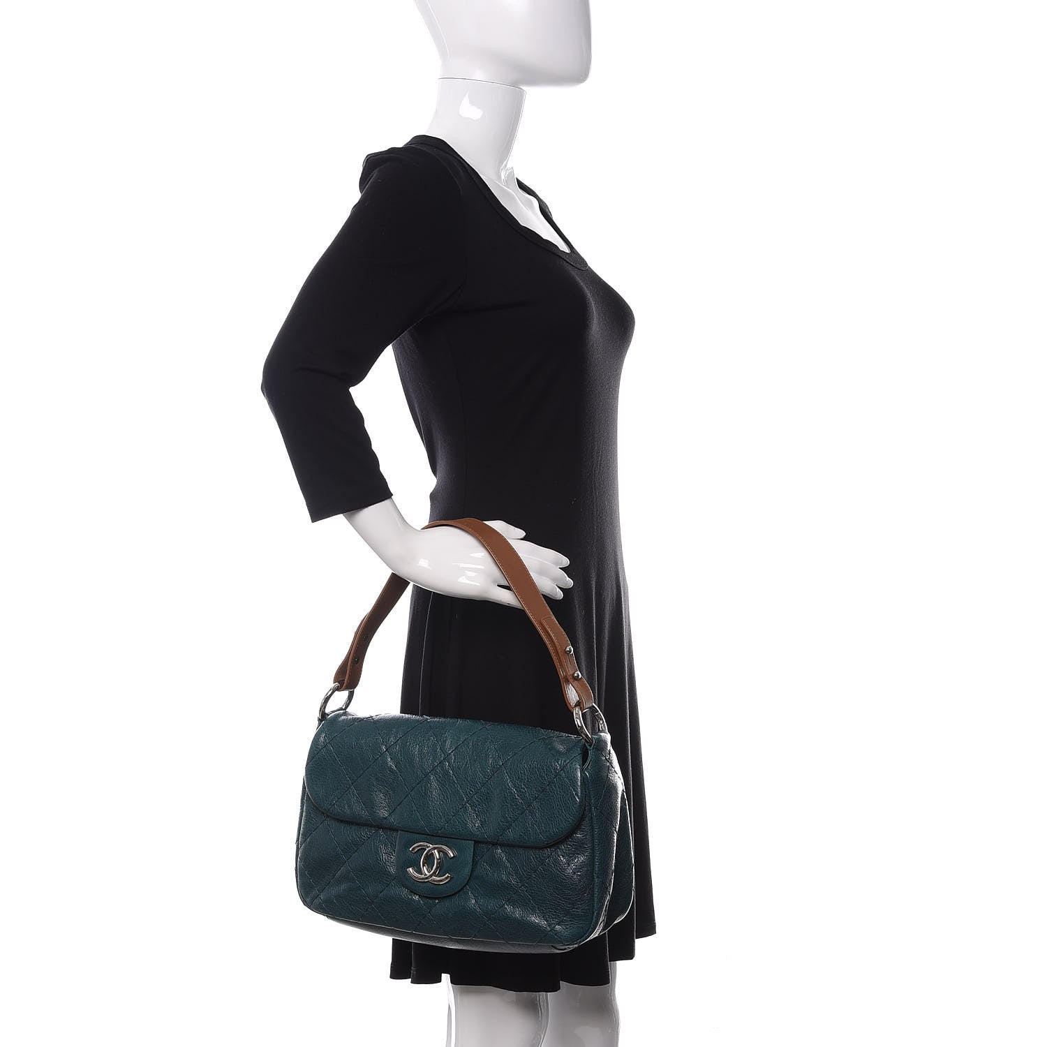 Chanel Glazed Calfskin Stitched On The Road Flap Blue 2 of 11