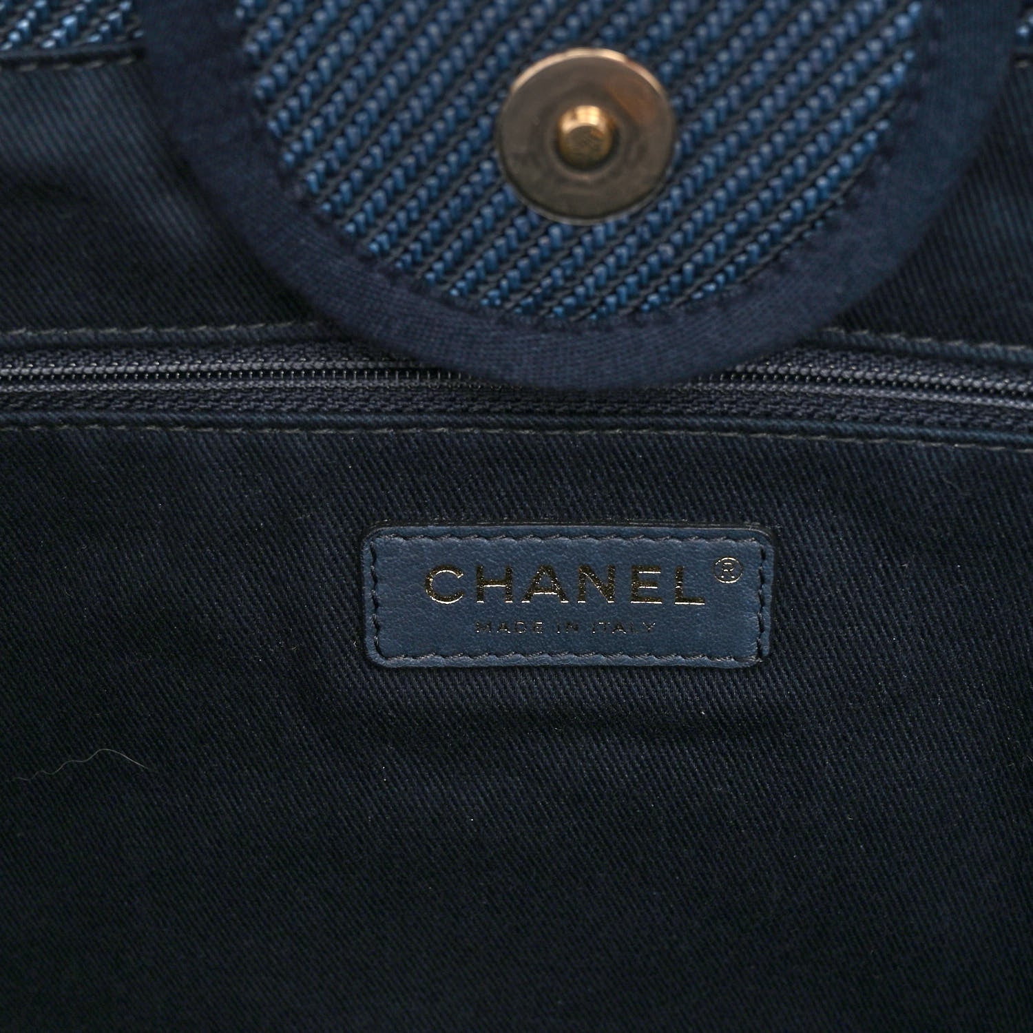Chanel Denim Medium Deauville Tote Dark Blue 6 of 9
