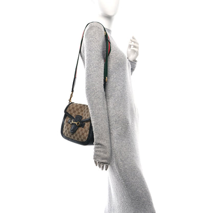 Gucci Monogram Ruinart Calfskin Medium Lady Web Shoulder Bag Beige Ebony Black 2 of 12