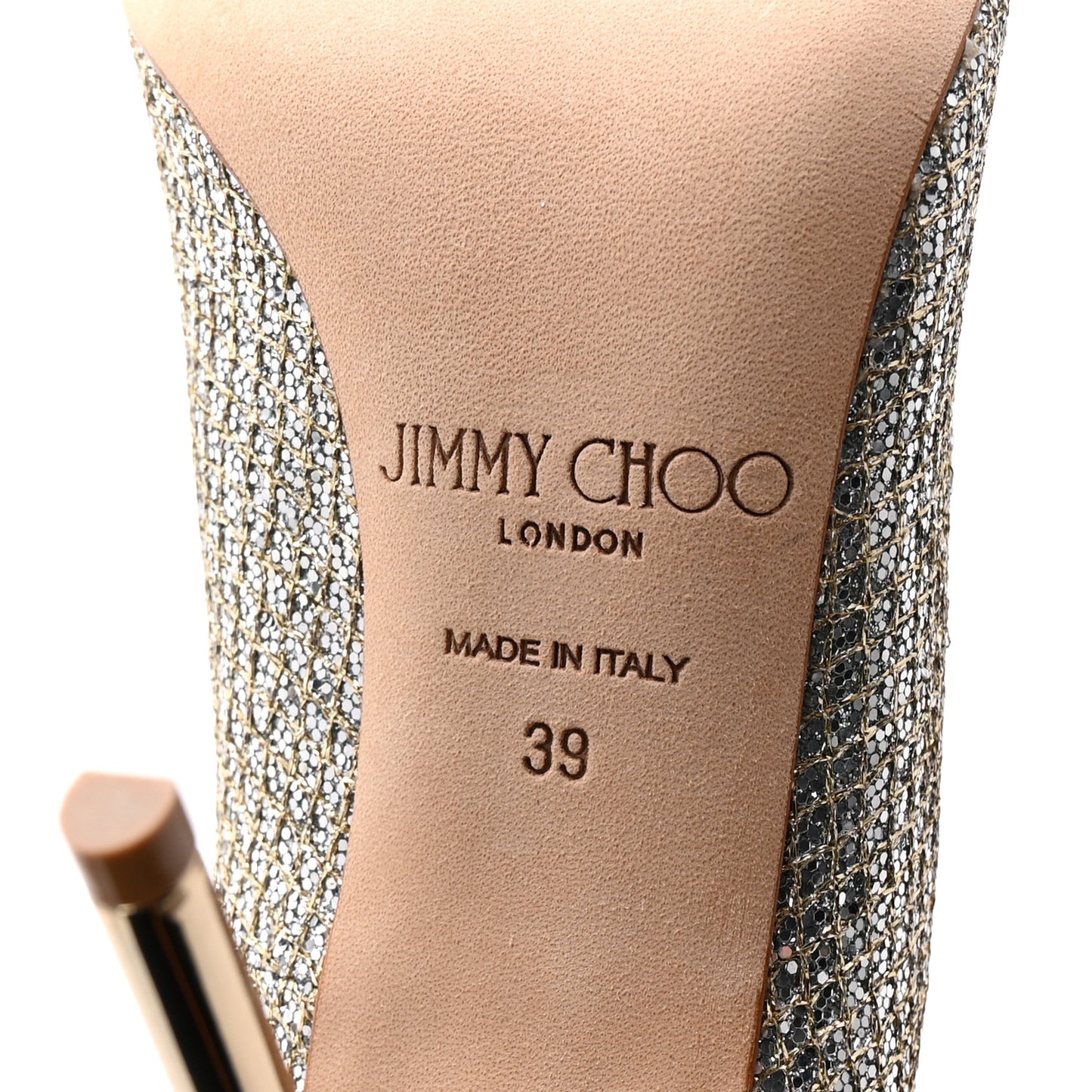 Lame Glitter Pointy Toe Romy 100 Pumps 39 Light Bronze