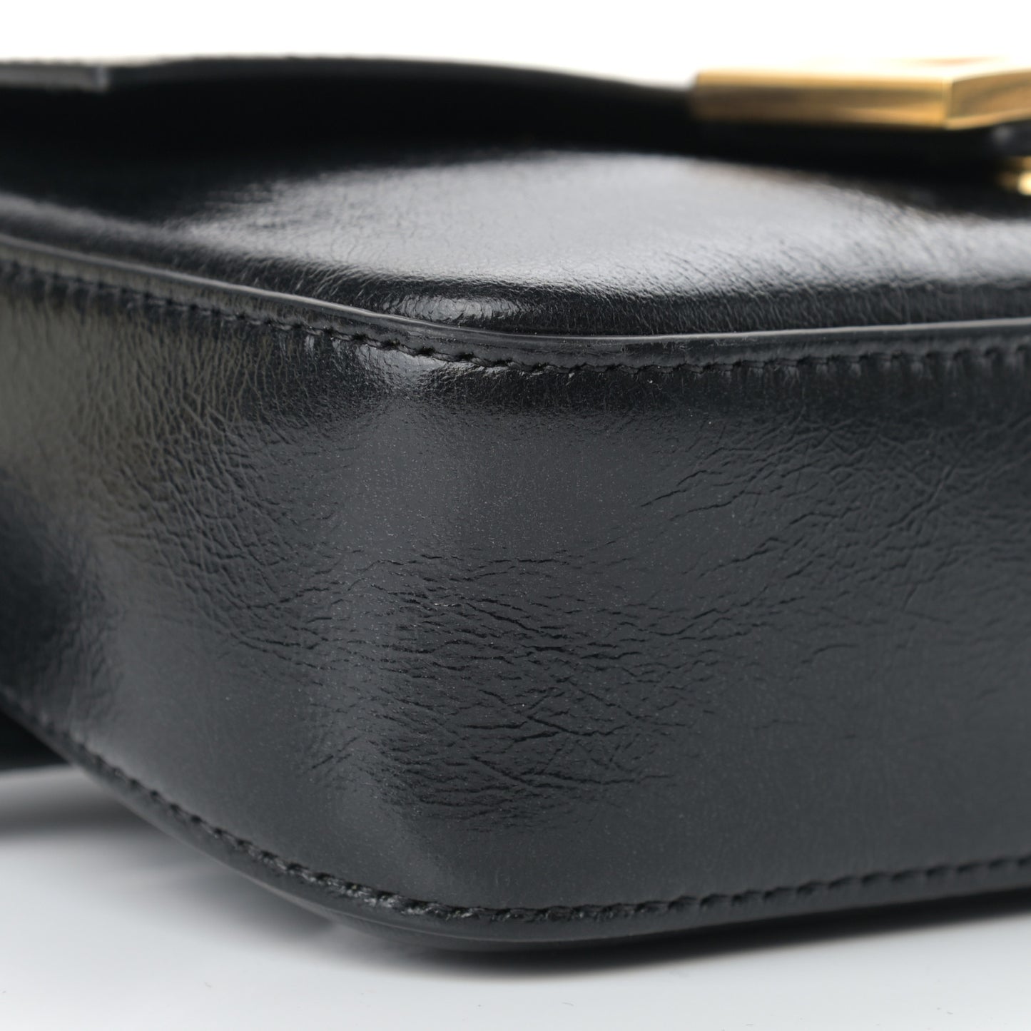 Agnello Old Shine Hip Belt Baguette Bag Black