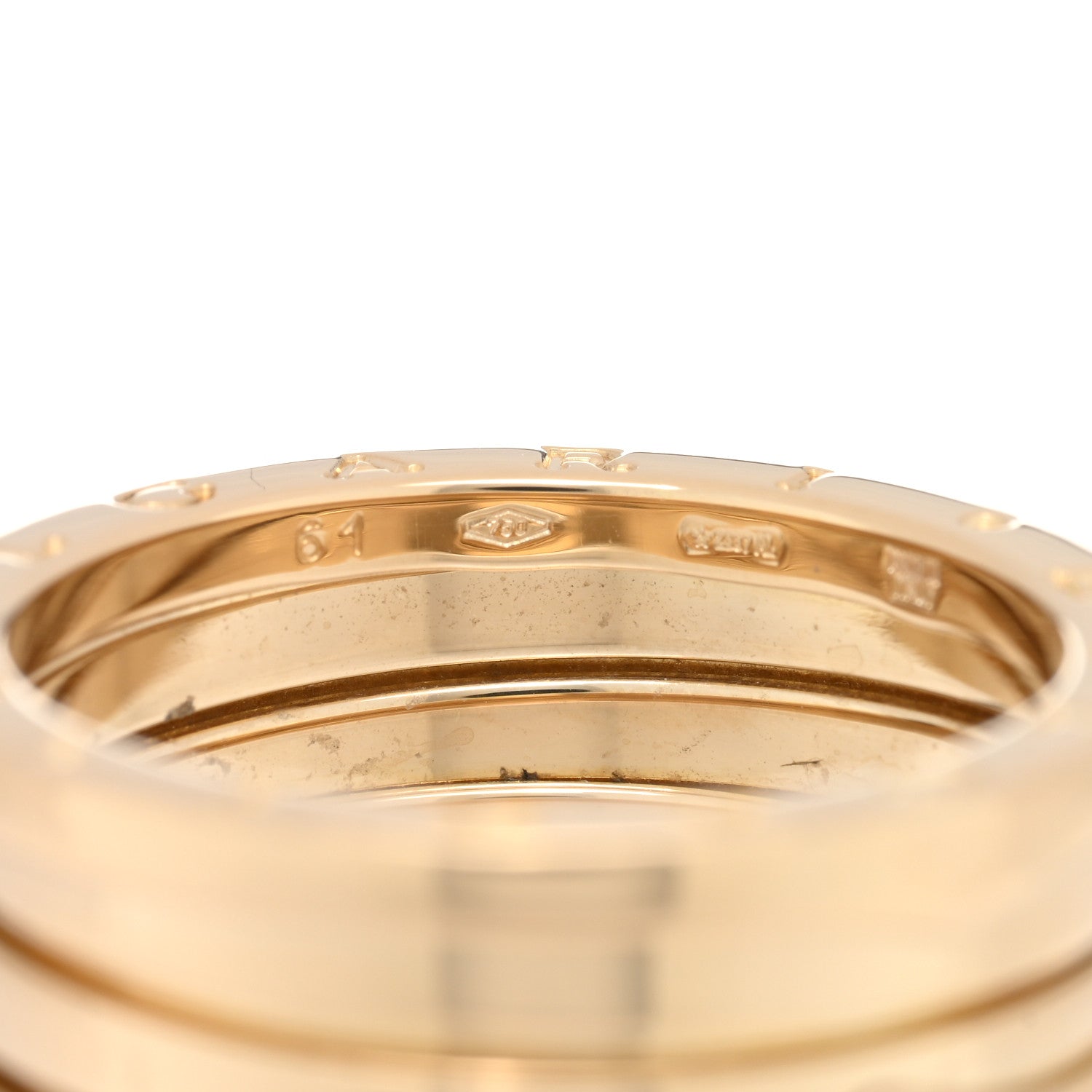 Bulgari 18K Yellow Gold B.Zero1 Three-Band Ring 61 9.5 4 of 6