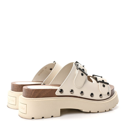 Christian Dior Calfskin Diorquake Buckled Lug Sole 15mm Sandals 38 White 5 of 9