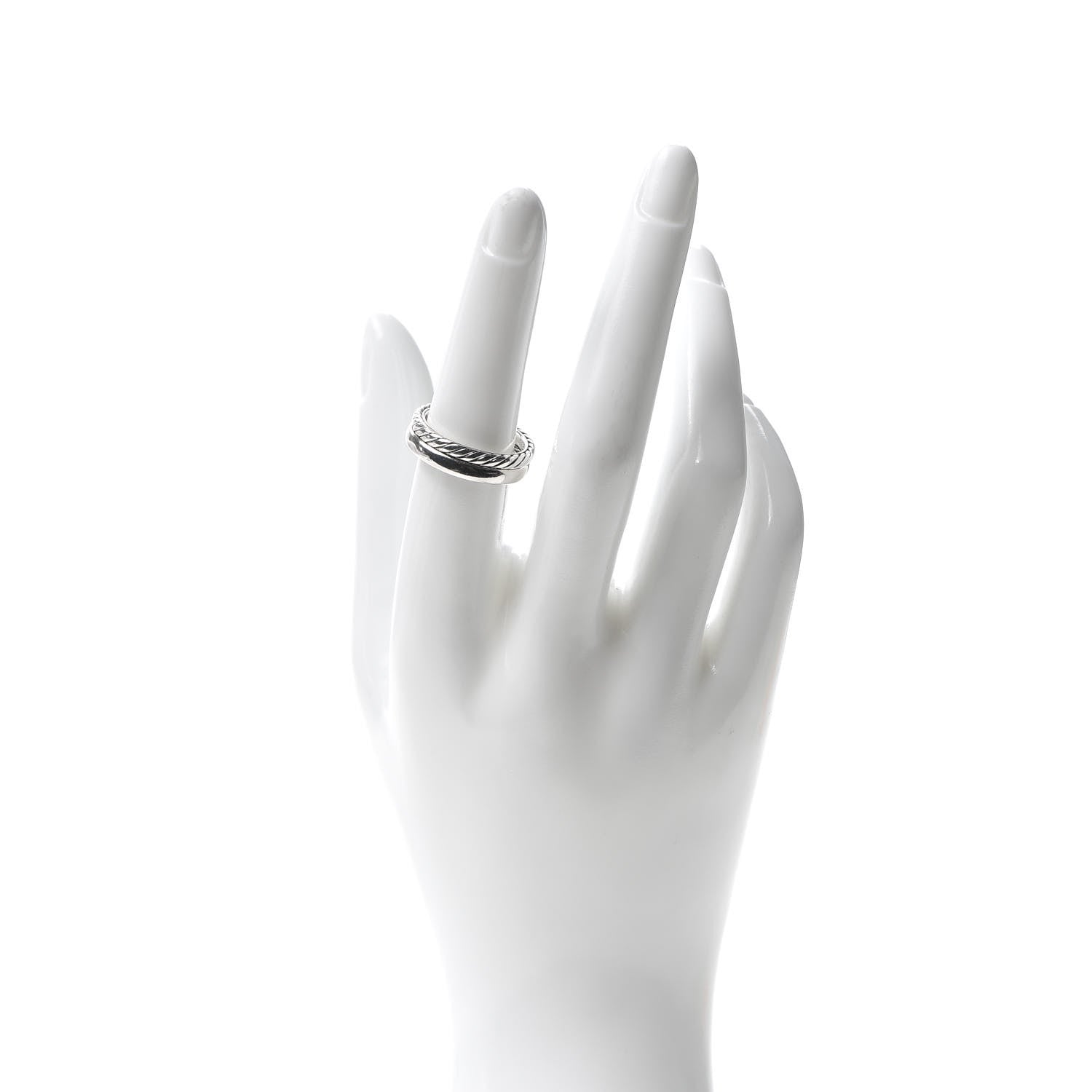 David Yurman Sterling Silver Stackable Cable Ring Set of 2 54 7 2 of 4
