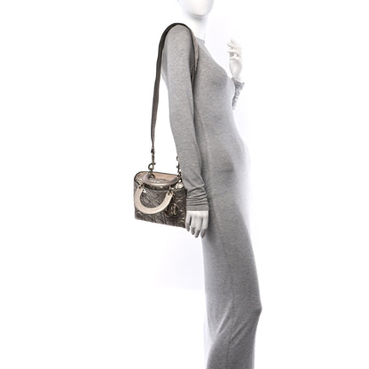 Christian Dior Metallic Grained Calfskin Cannage Small Supple Lady Dior Pale Gold 2 of 12