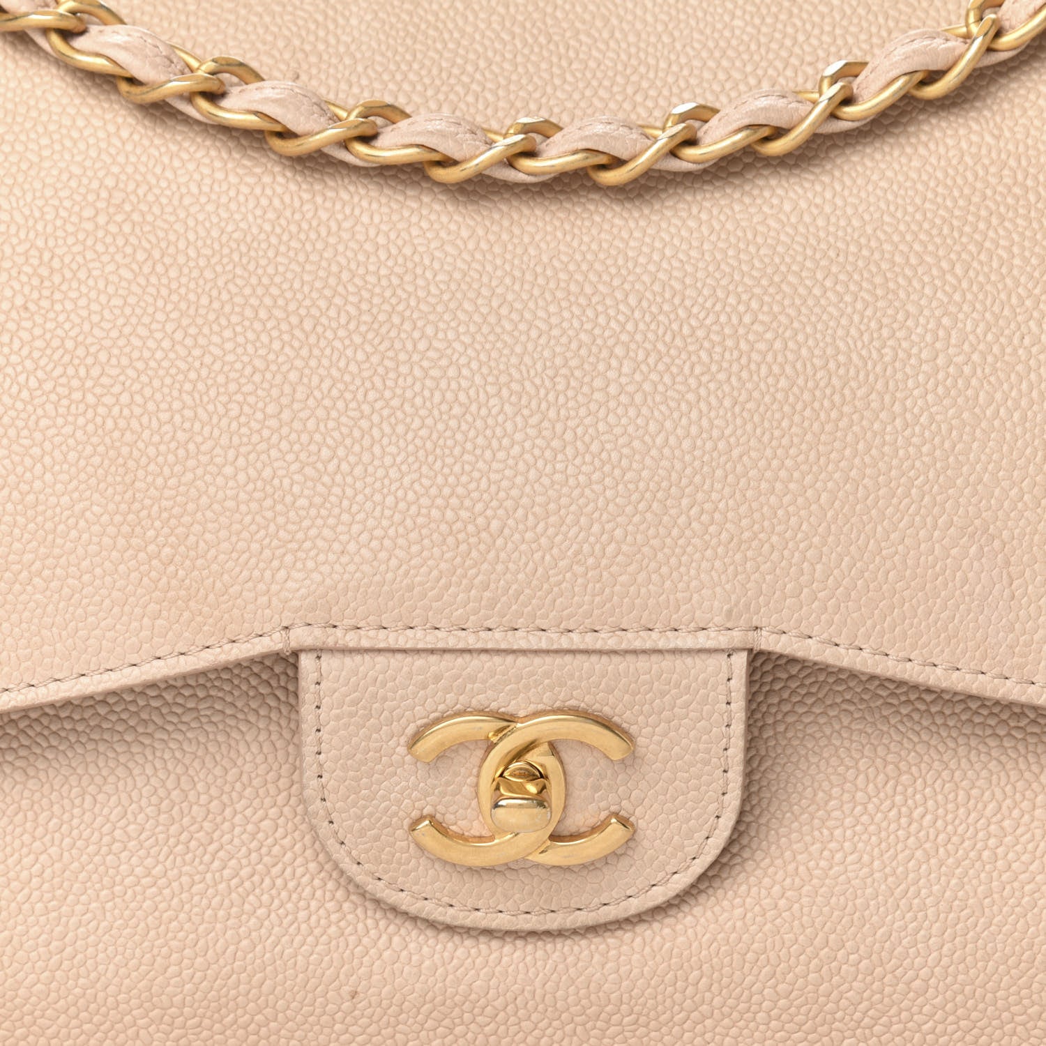 Chanel Grained Calfskin Jumbo Classic Pure Double Flap Nude 13 of 13