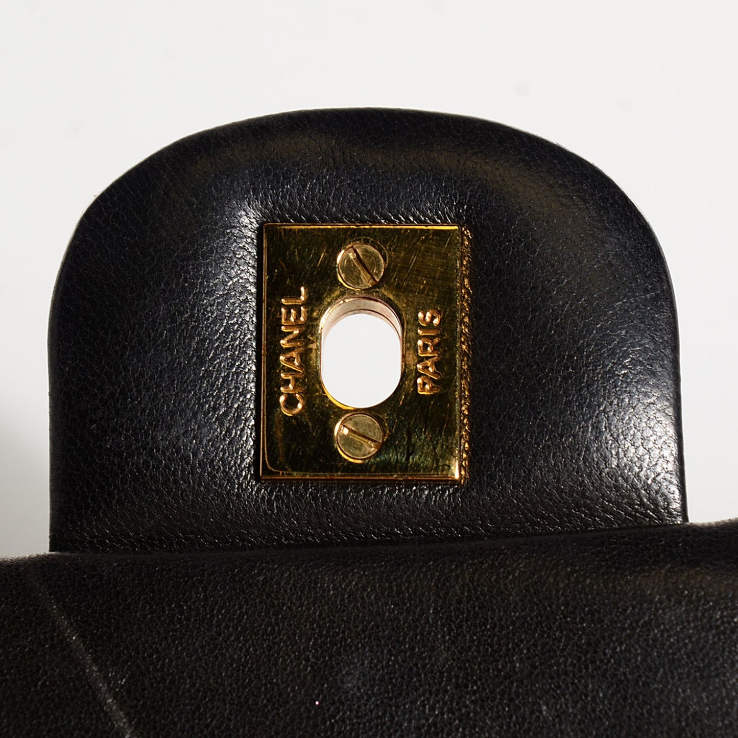 Lambskin Quilted Medium Double Flap Black