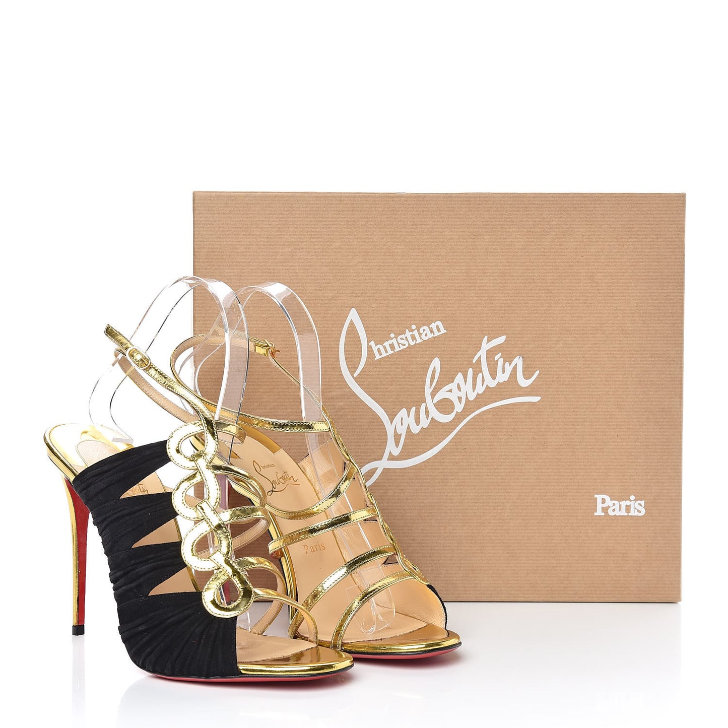 Specchio Veau Velours Tina Cage 100 Ankle Strap Sandals 39 Gold Black