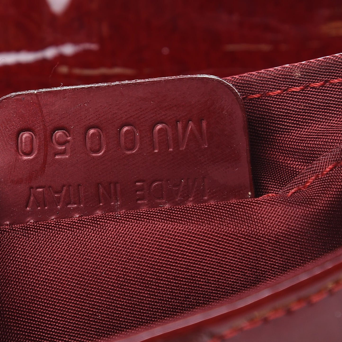 Patent Diorissimo Saddle Wristlet Dark Red