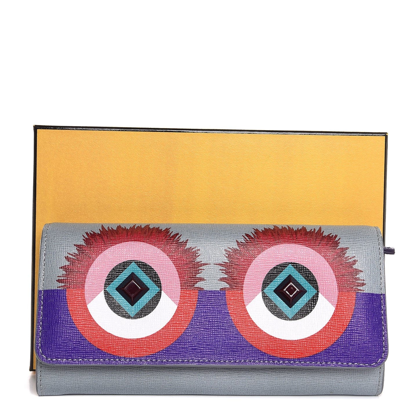 Vitello Elite Studded Hypnoteyes Continental Wallet Polvere Multicolor