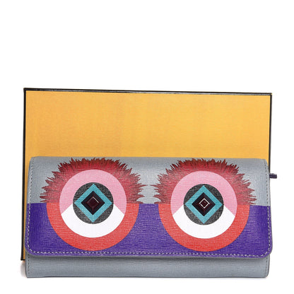 Fendi Vitello Elite Studded Hypnoteyes Continental Wallet Polvere Multicolor 8 of 8