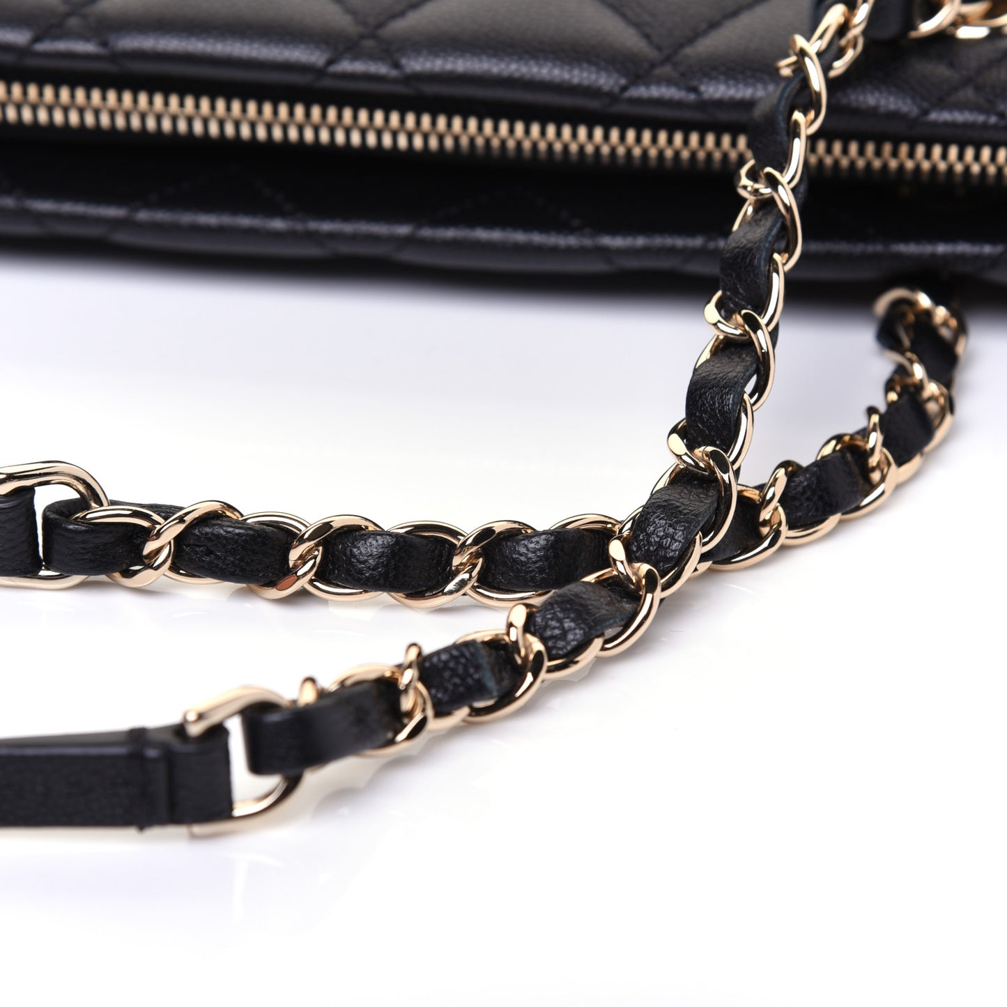 Caviar Quilted Rolled Up Tote Black