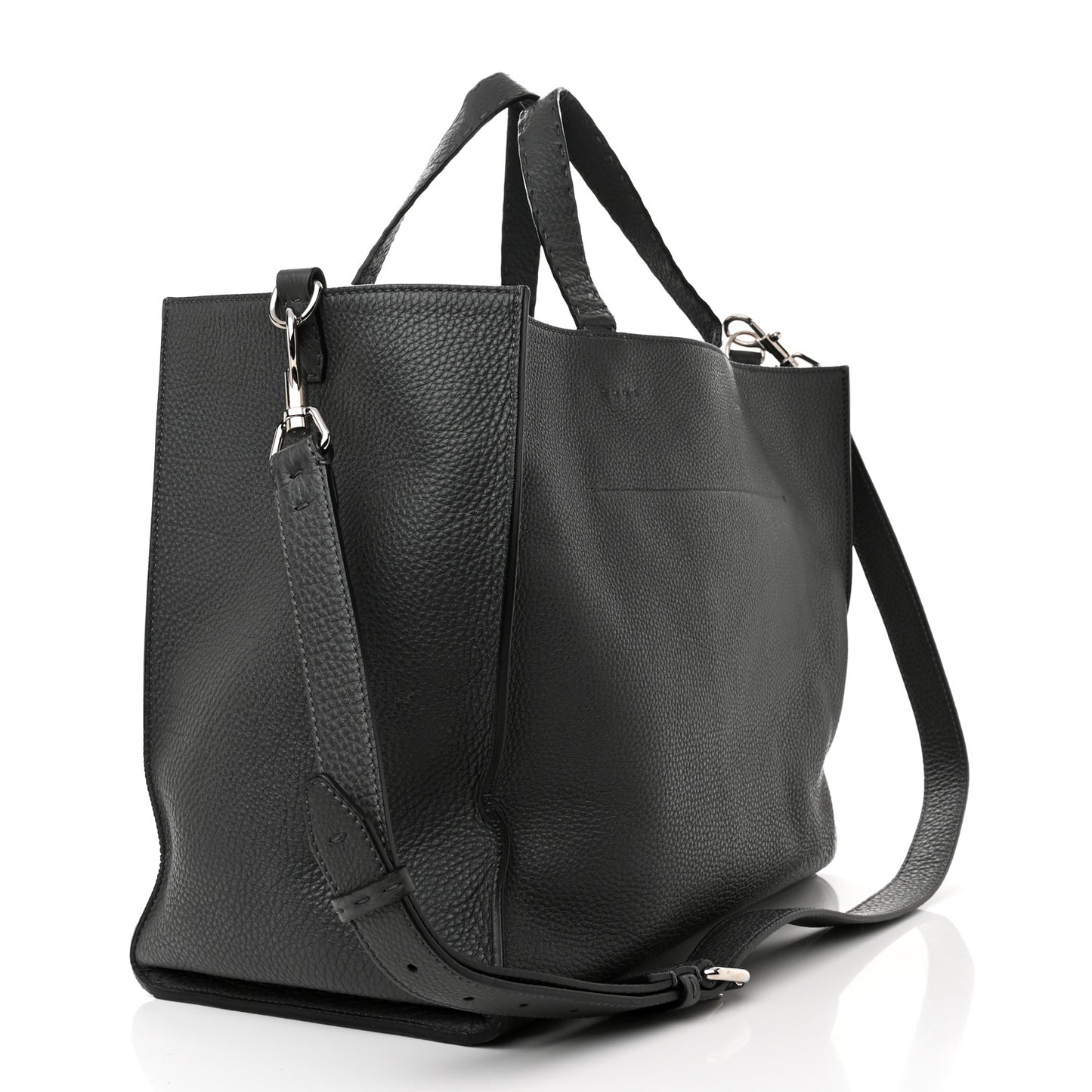 Calfskin Romano Selleria Faces No Words Emoticon Bag Asfalto