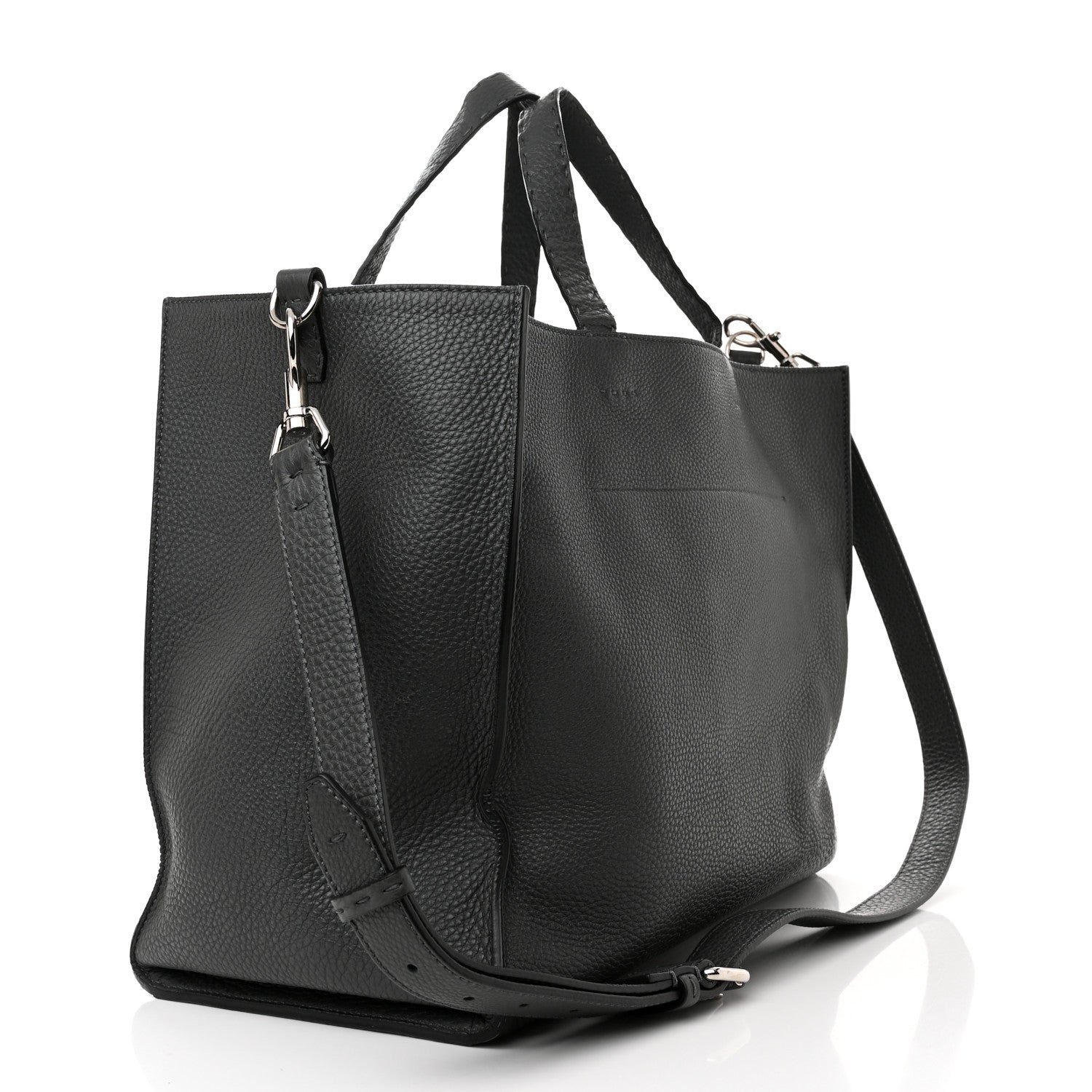 Fendi Calfskin Romano Selleria Faces No Words Emoticon Bag Asfalto 3 of 9
