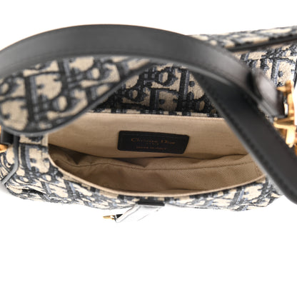 Christian Dior Oblique Mini Saddle Bag Blue 5 of 11
