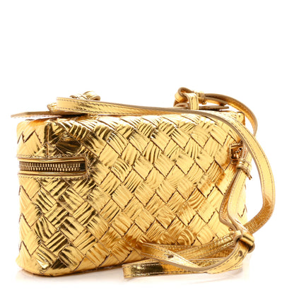 Bottega Veneta Metallic Intreccio Millefili Bang Bang Vanity Case Gold 2 of 9