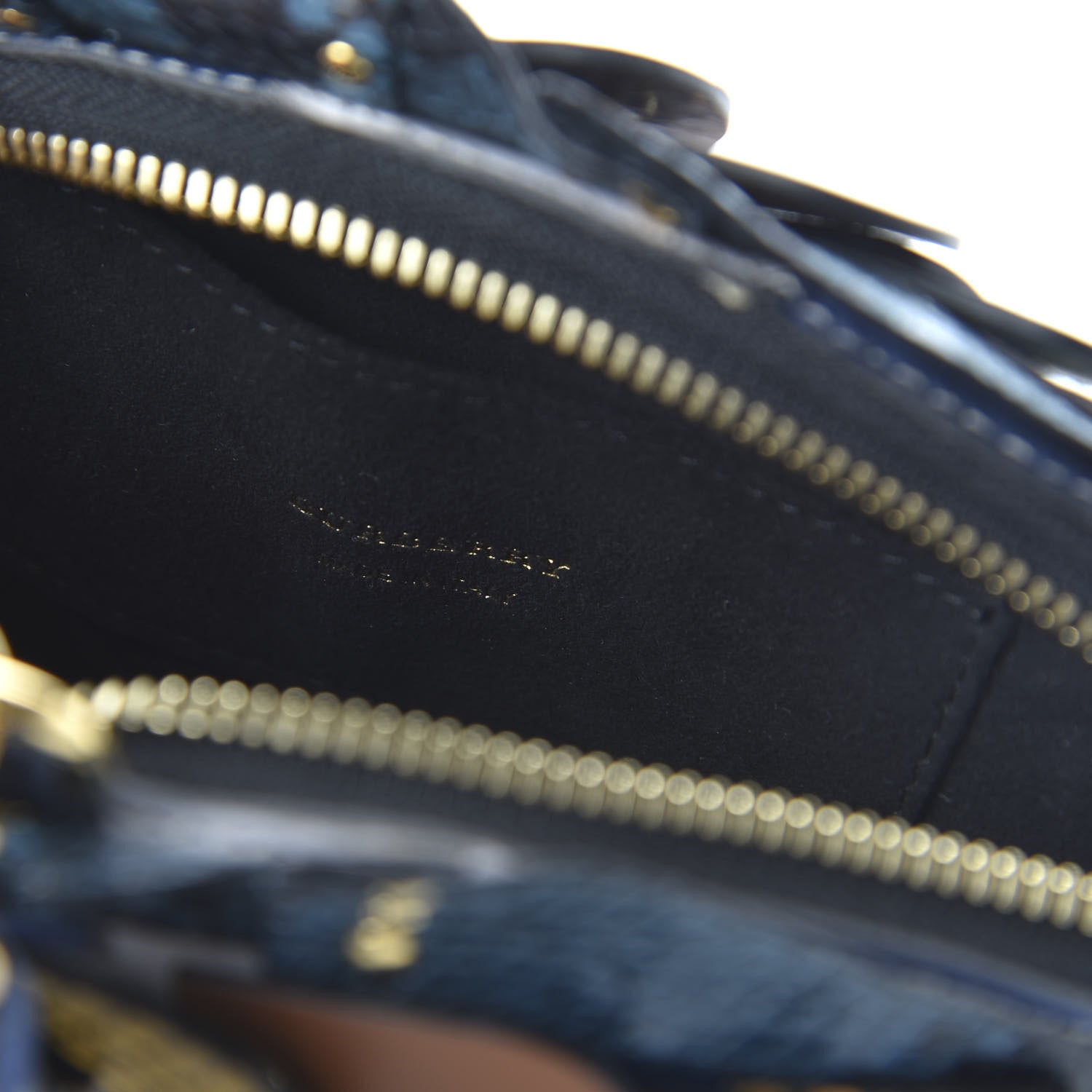 Burberry Calfskin Embossed Snakeskin Fish Shoulder Bag Dark Cobalt 8 of 9