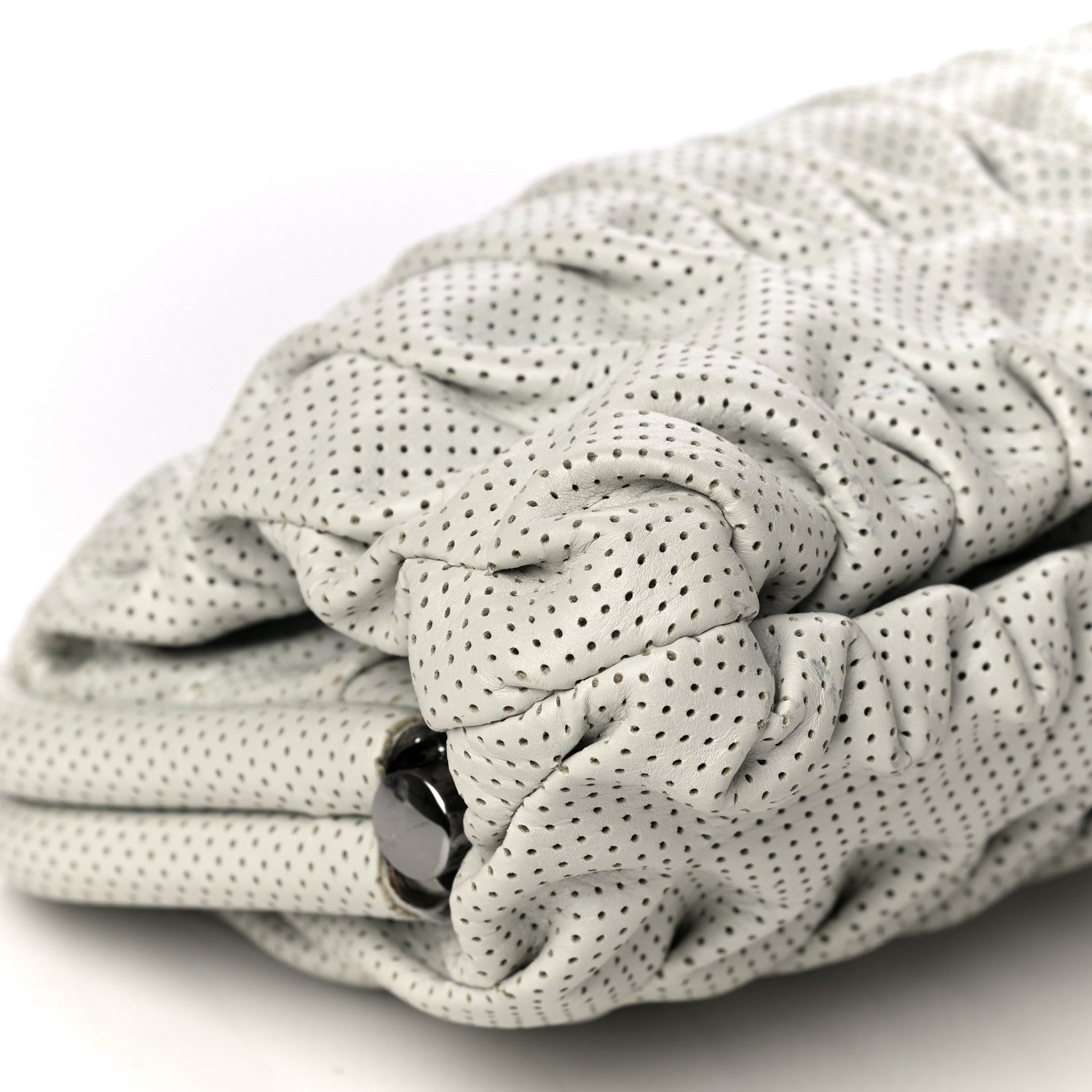 Chanel Lambskin Perforated Clutch White 8 of 10