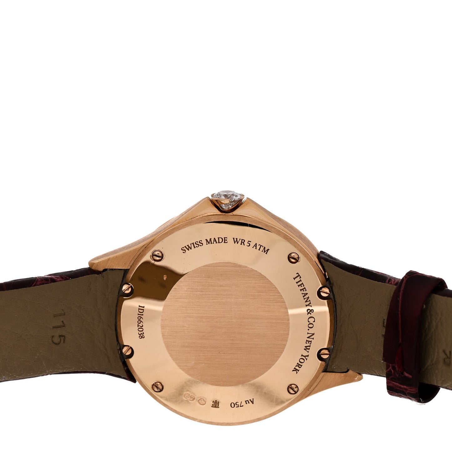 18K Rose Gold Alligator Diamond Bezel 28mm Metro Quartz Watch Brown