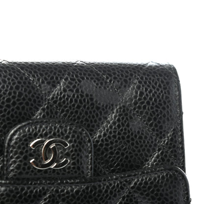 Chanel Caviar Quilted Compact Flap Wallet Black 8 of 9