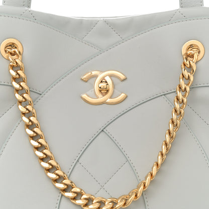 Chanel Calfskin Stitched CC Shopper Tote Light Grey 8 of 10