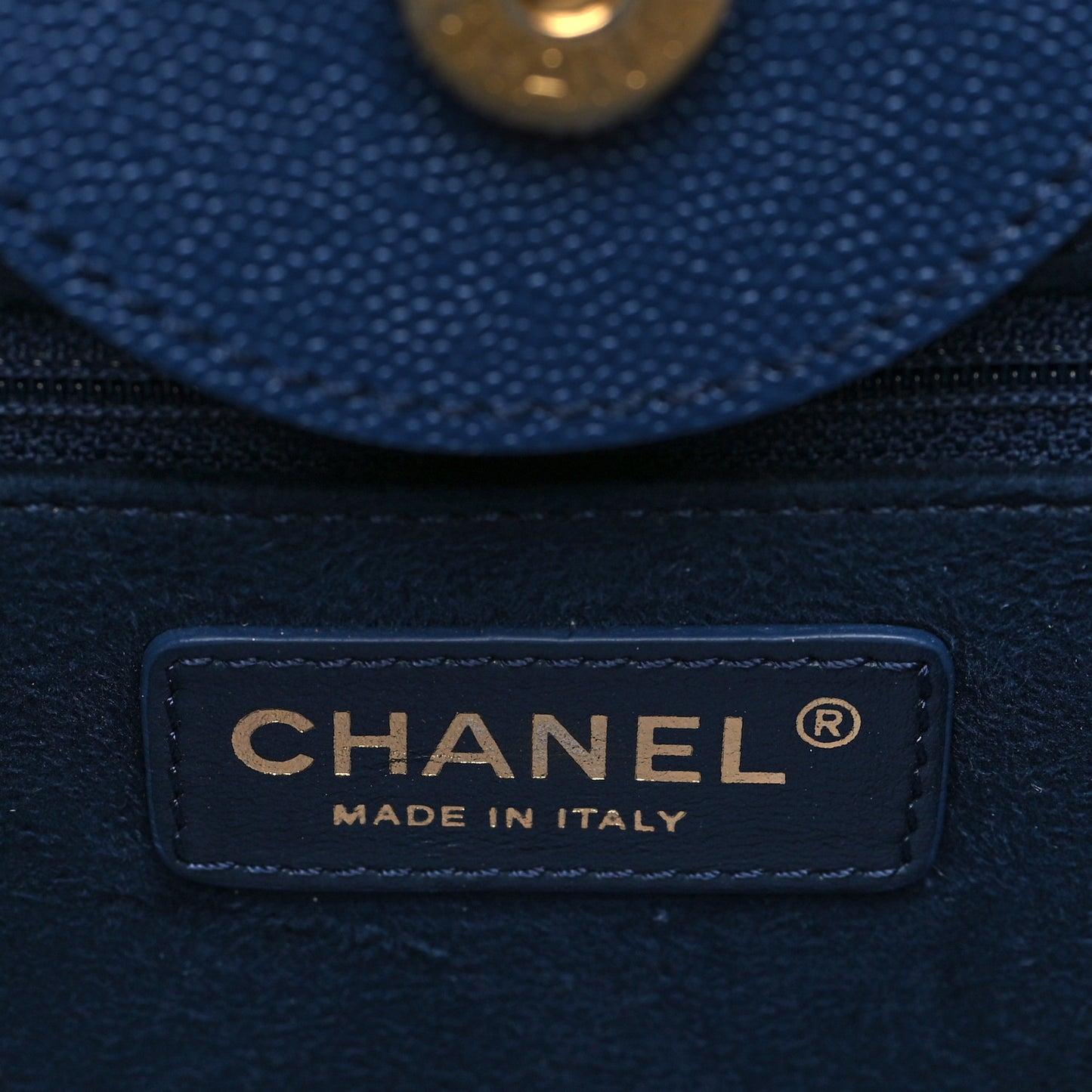 Caviar Small Studded Deauville Tote Navy
