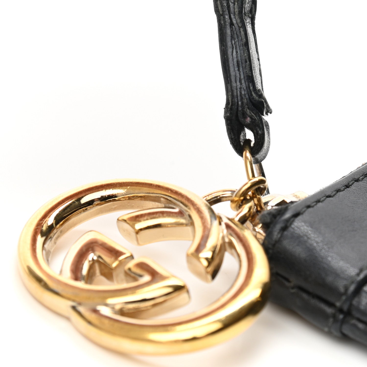 Gucci Guccissima Signature New Britt Wristlet Black 8 of 9