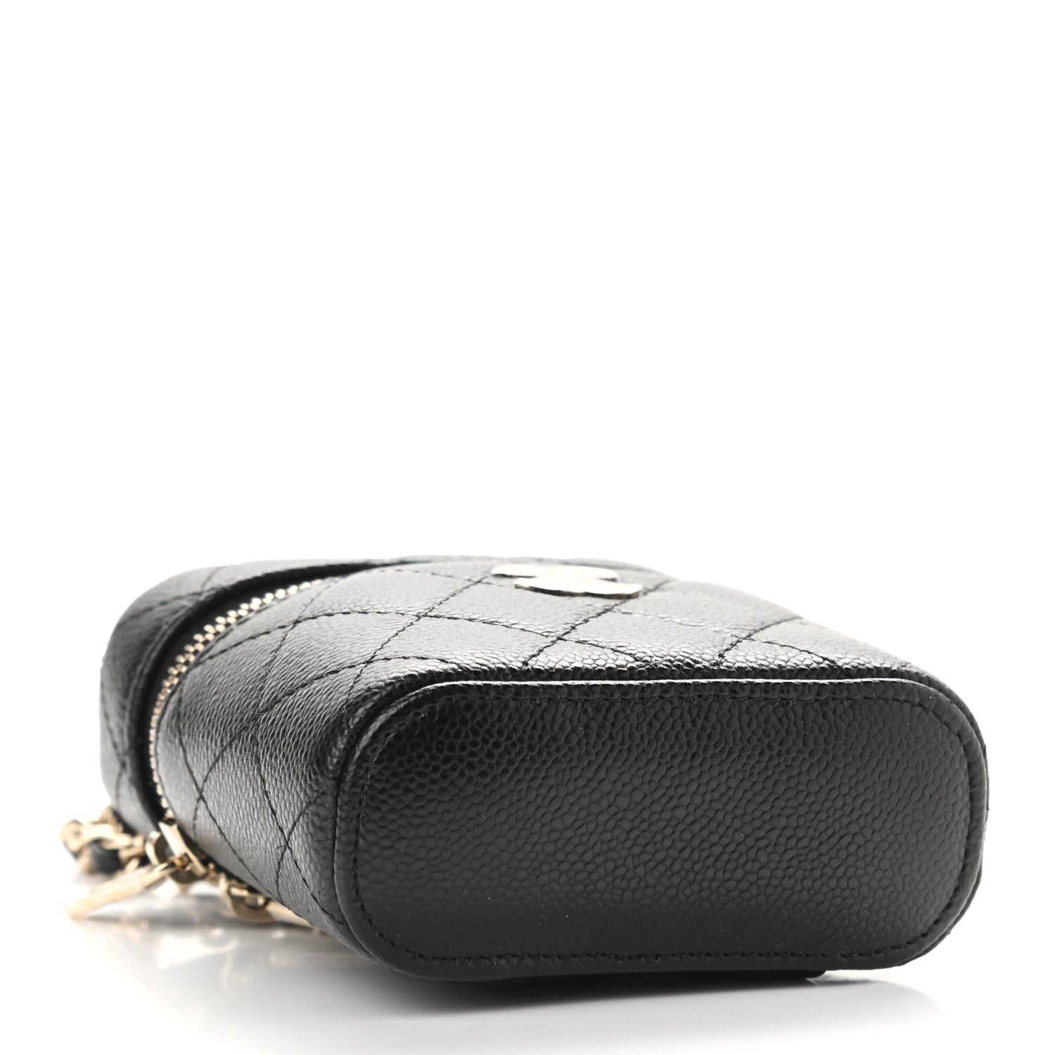 Chanel Caviar Quilted Small Handle With Care Vanity Case With Chain Black 4 of 9