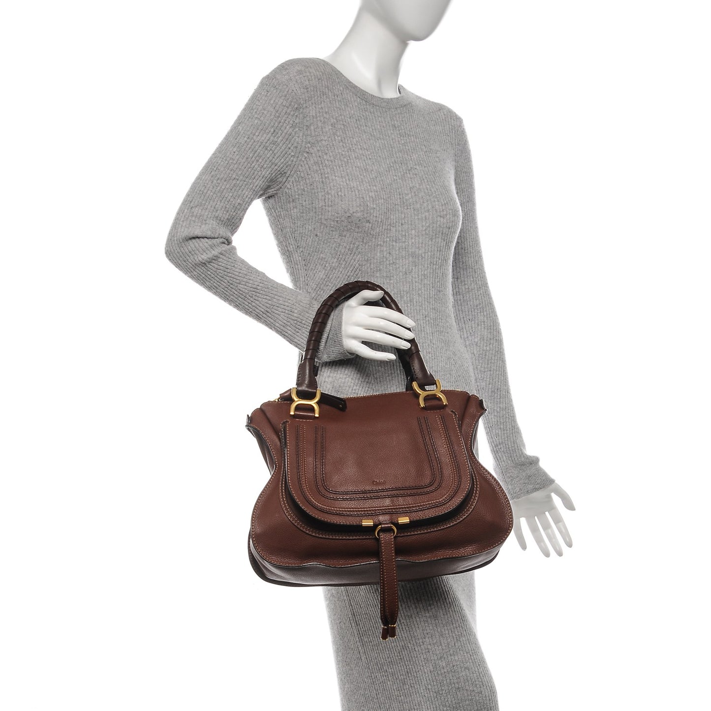 Calfskin Medium Marcie Satchel Ebony