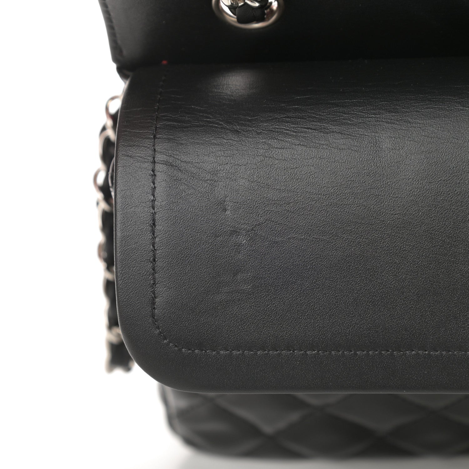 Chanel Patent Calfskin Quilted Bi-Color Medium Double Flap Red Black 11 of 12