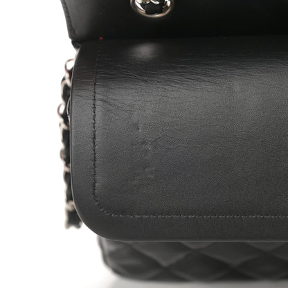 Chanel Patent Calfskin Quilted Bi-Color Medium Double Flap Red Black 11 of 12