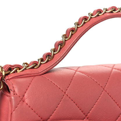 Chanel Lambskin Quilted Chain Infinity Top Handle Flap Pink 11 of 11