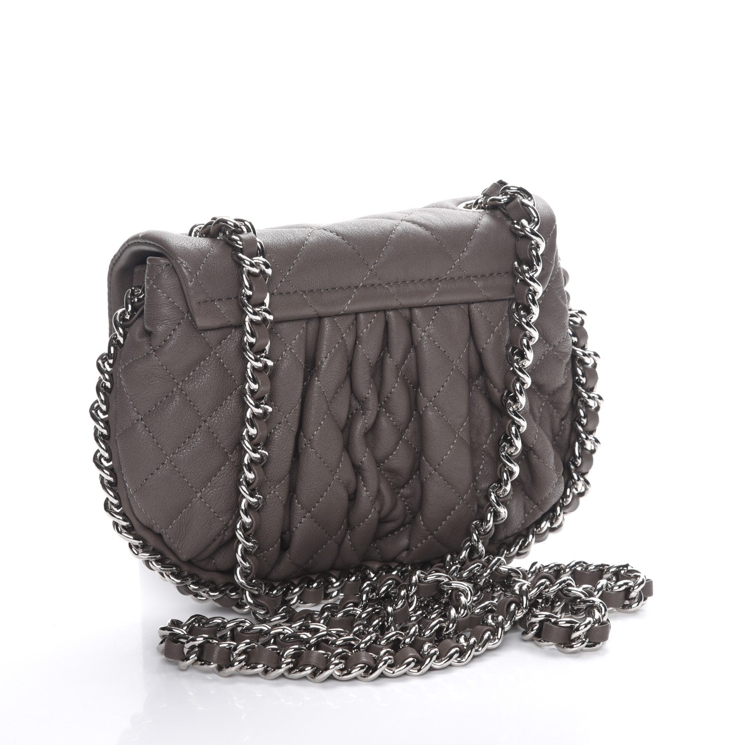 Chanel Washed Lambskin Quilted Mini Chain Around Flap Taupe 3 of 8