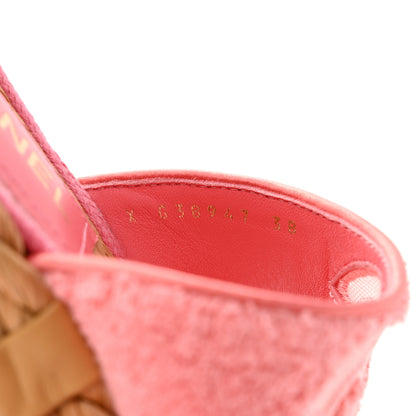 Chanel Terry Cloth Raffia CC Logo Thong Sandals 38 Pink 8 of 10