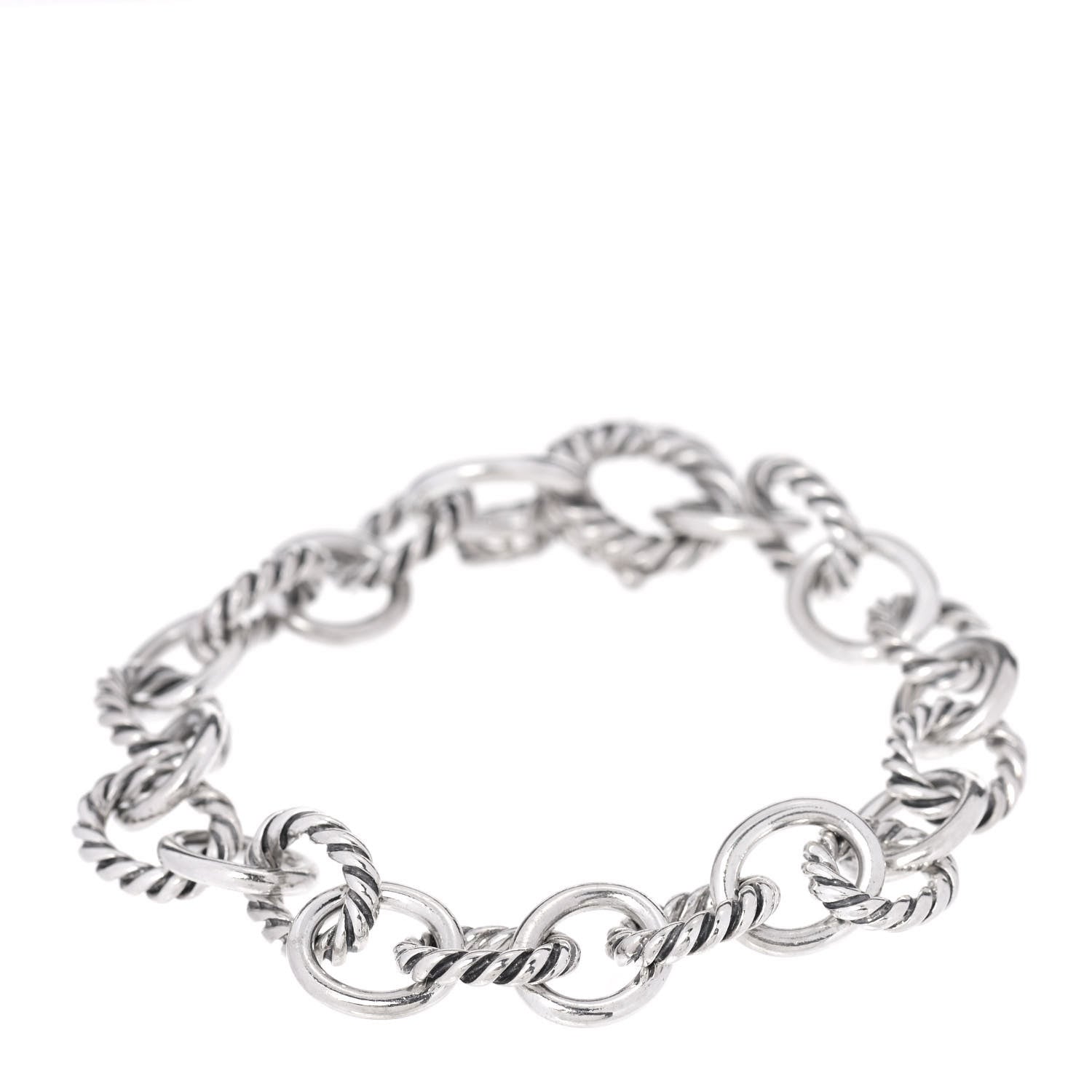 David Yurman Sterling Silver 10mm Medium Oval Link Bracelet 1 of 4