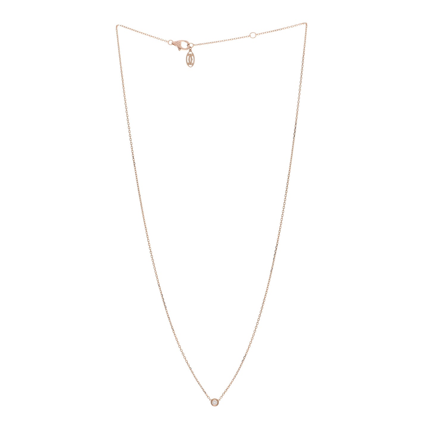 18K Pink Gold Diamond XS D'Amour Pendant Necklace