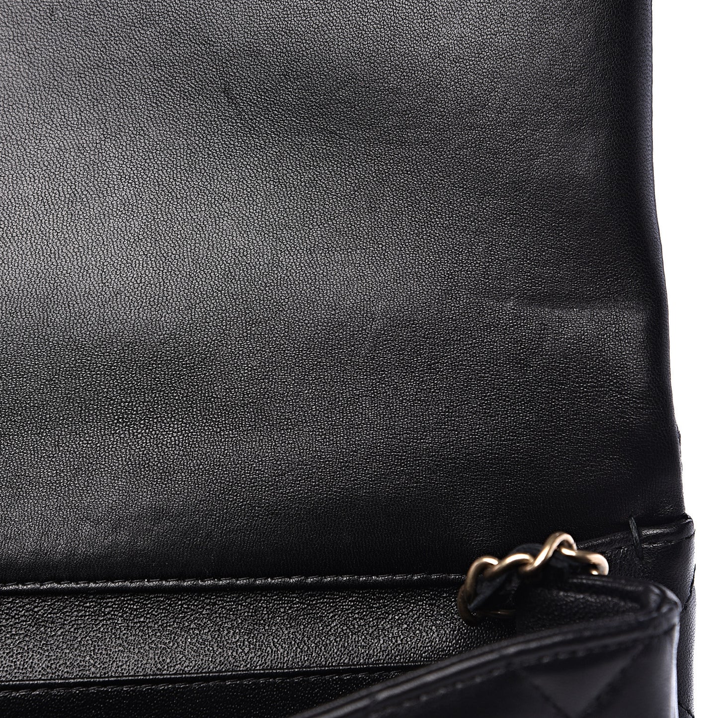 Lambskin Quilted Clutch With Chain Flap Black