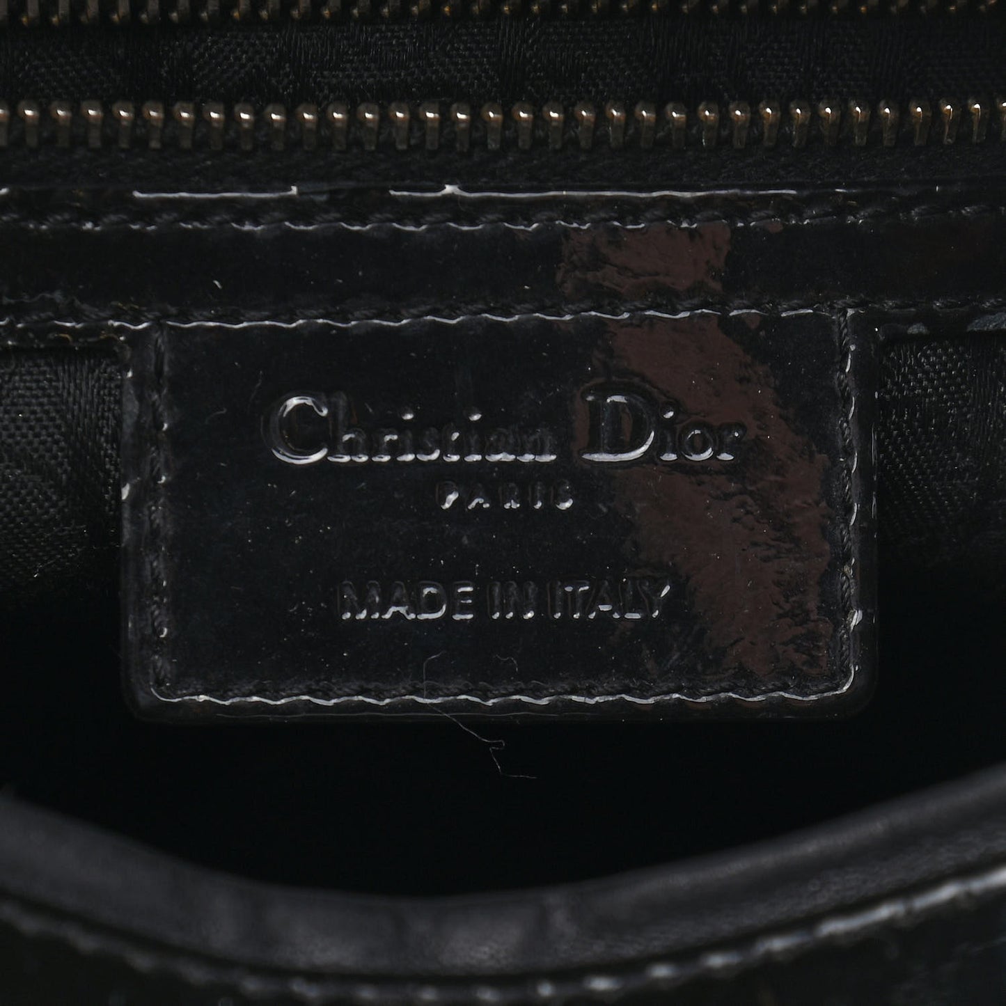 Patent Cannage Large Lady Dior Black