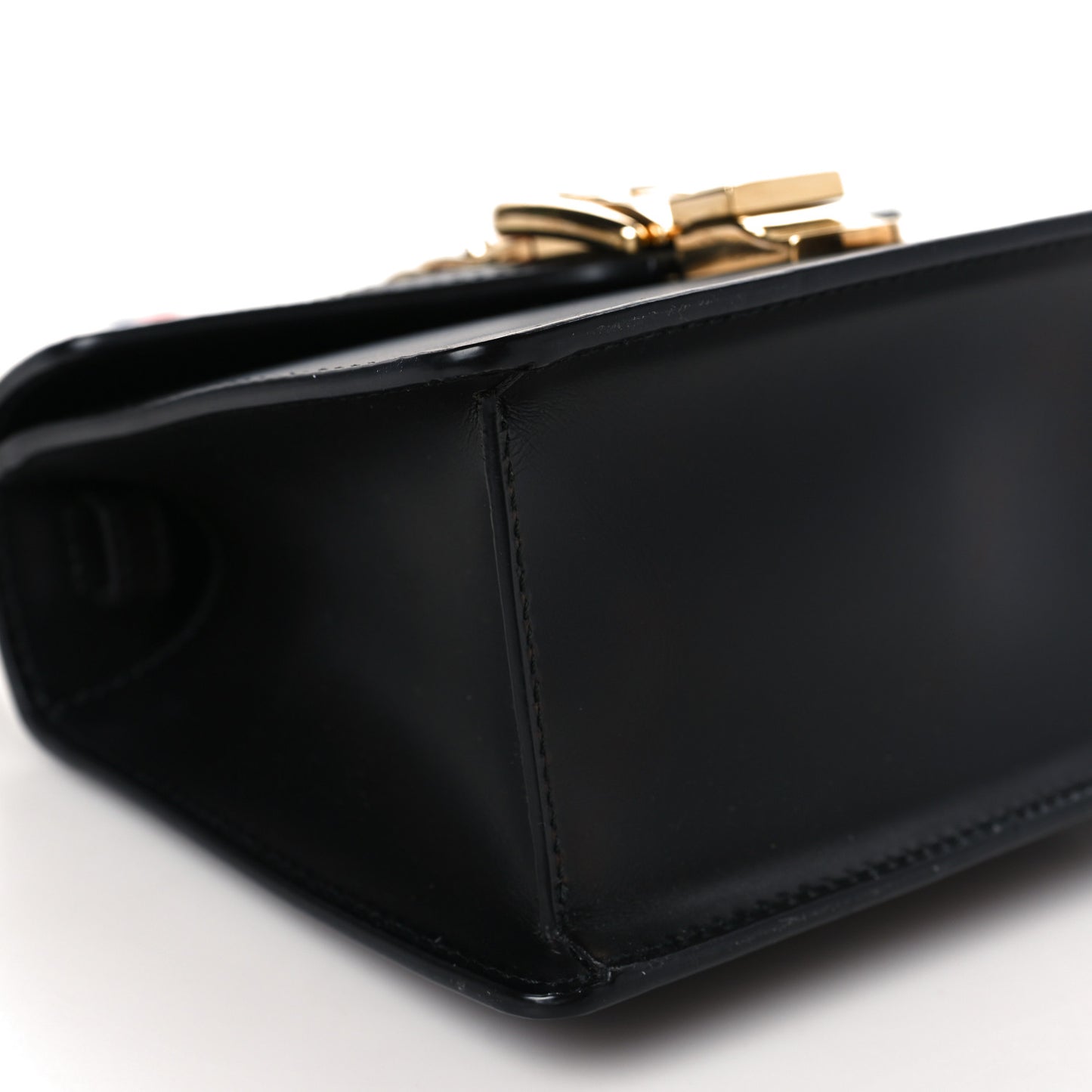 Calfskin Mini Sylvie Top Handle Bag Black