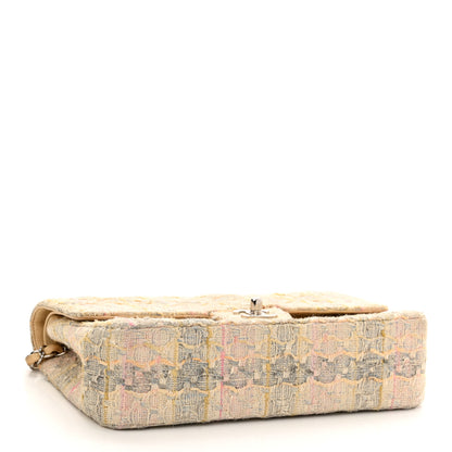 Chanel Tweed Quilted Medium Double Flap Beige Multicolor 4 of 14