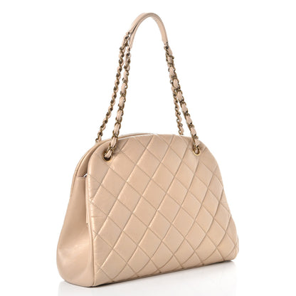 Chanel Aged Calfskin Large Just Mademoiselle Bowling Bag Beige 3 of 10