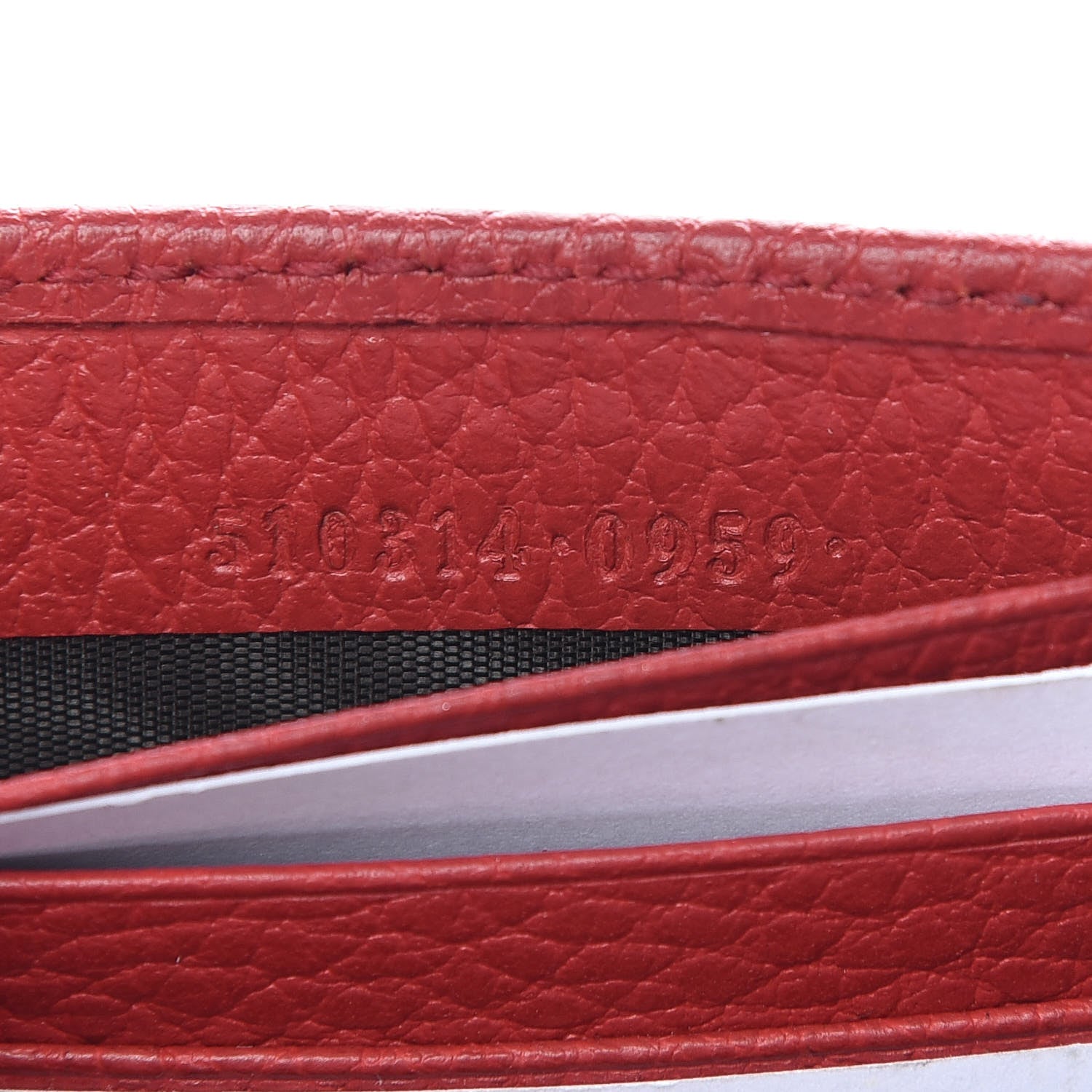 Gucci Dollar Calfskin Interlocking G Chain Wallet Red 9 of 10