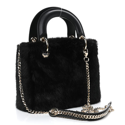 Christian Dior Mink Fur Mini Lady Dior Black 2 of 4