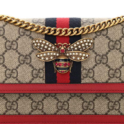 Gucci GG Supreme Monogram Web Queen Margaret Chain Wallet Red 7 of 9
