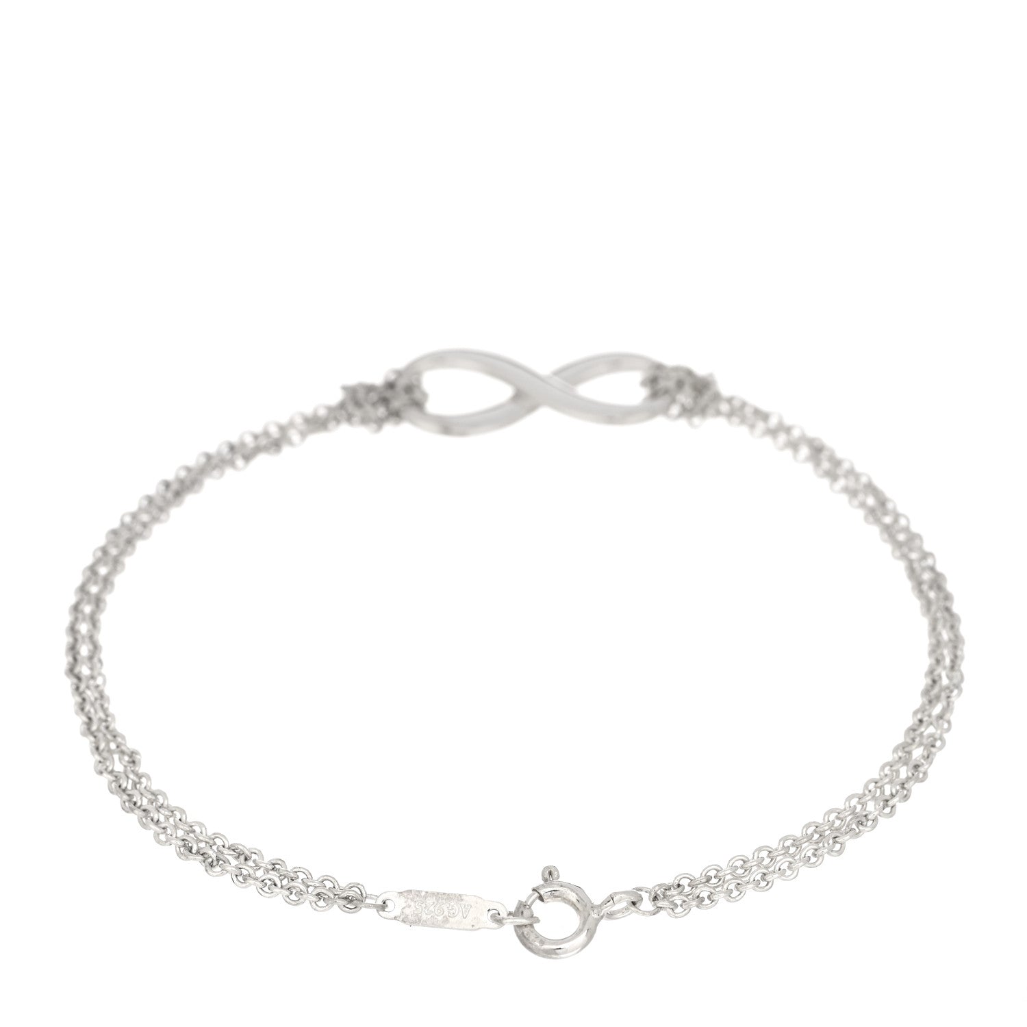 Tiffany Sterling Silver Infinity Double Chain Bracelet 2 of 3