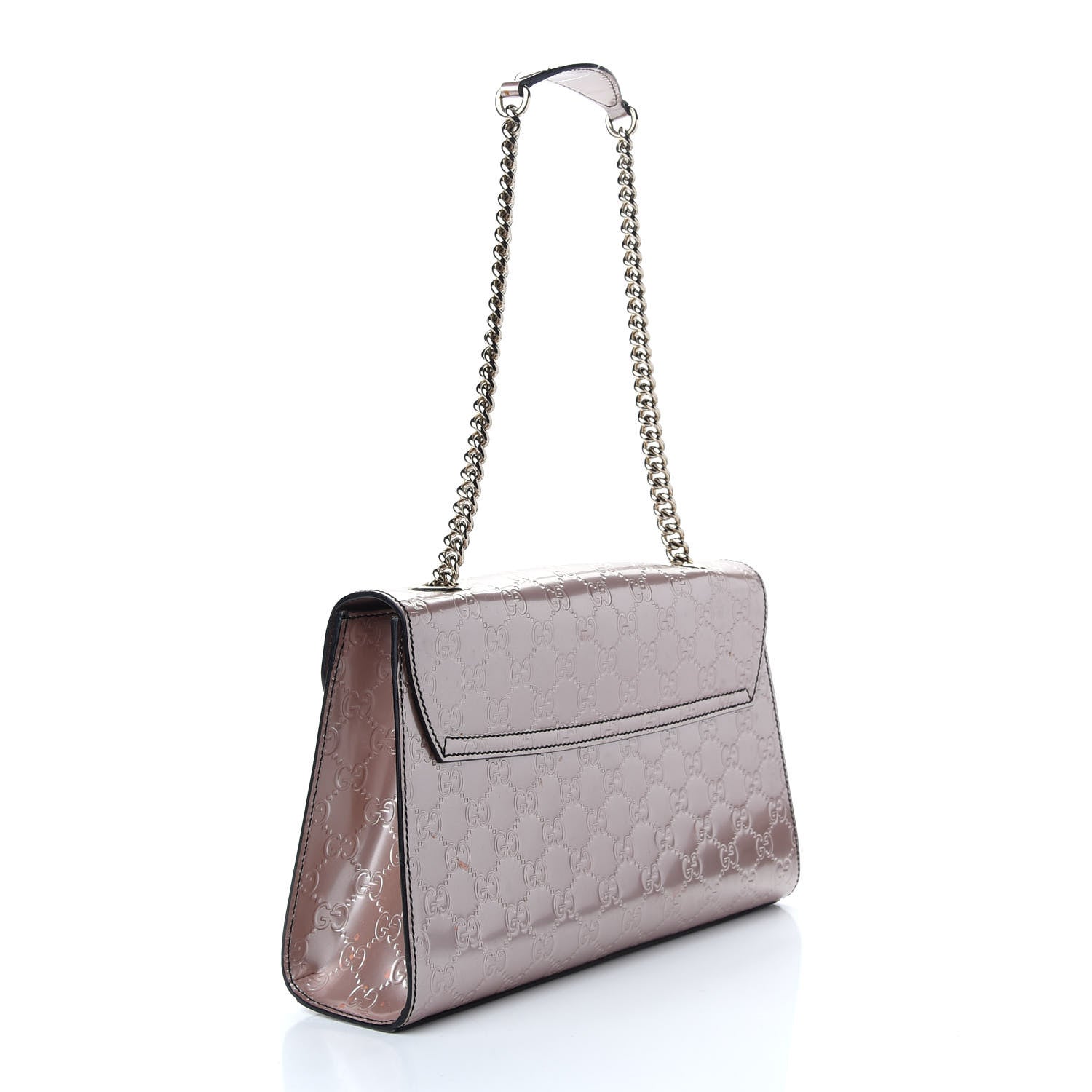 Gucci Shine Guccissima Medium Emily Chain Shoulder Bag Dark Cipria 2 of 8