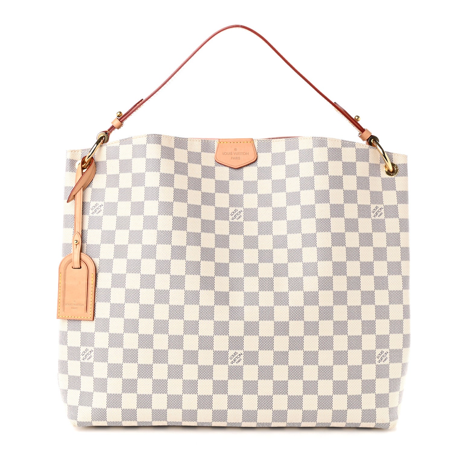 Louis Vuitton Damier Azur Graceful MM Rose Ballerine 1 of 9
