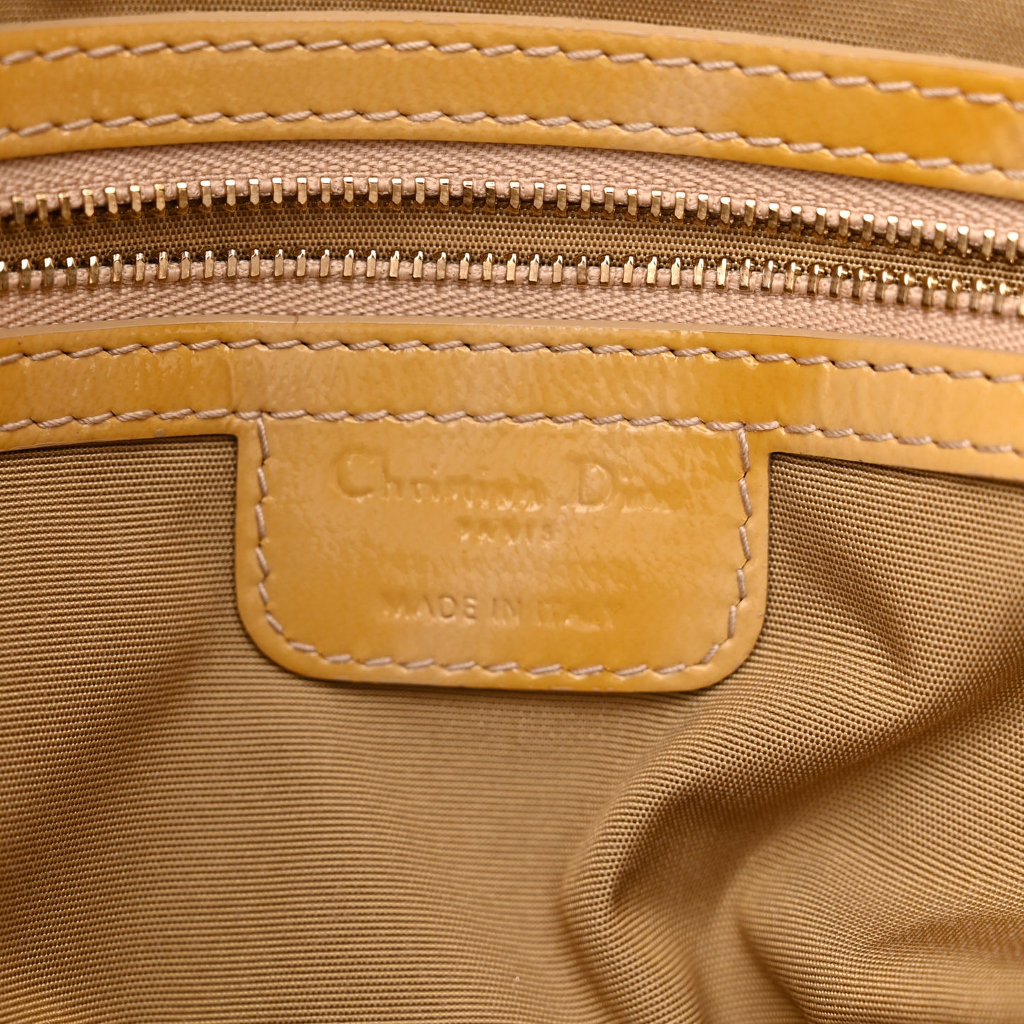 Patent Cannage Large Miss Dior Flap Beige